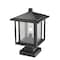 Z-Lite Aspen 1 Light Outdoor Pier Mounted Fixture, Black And Clear Seedy 554PHBS-SQPM-BK - alternate 2
